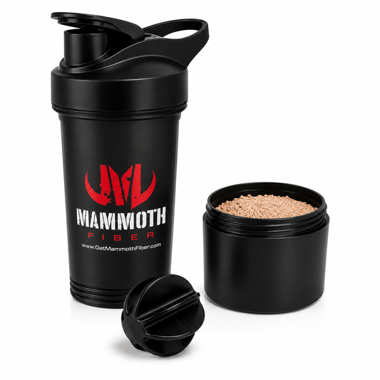 Mammoth Fiber 17 oz Shaker Bottle with Detachable Storage Compartment